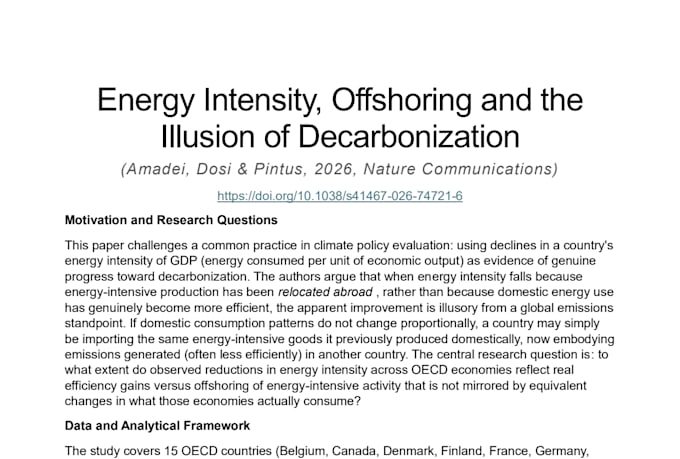 summarize economic, climate and history research papers